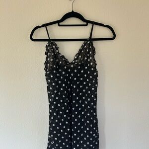 Victoria's Secret Black and White Lace Slip Dress